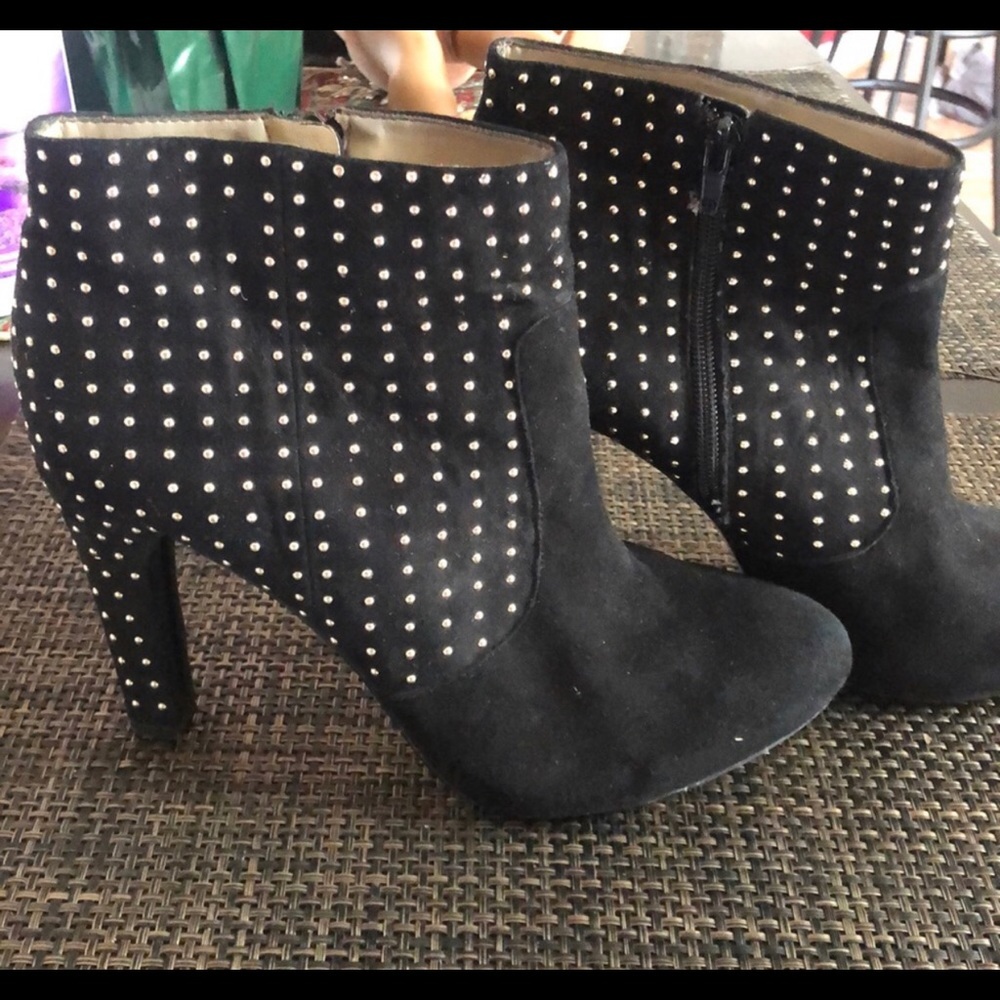 Studded High Heeled Booties - Size 9.5